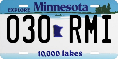 MN license plate 030RMI