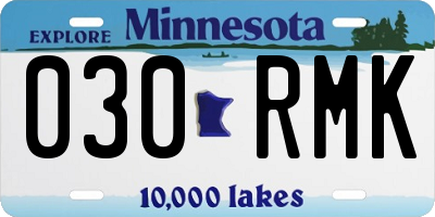 MN license plate 030RMK