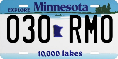 MN license plate 030RMO