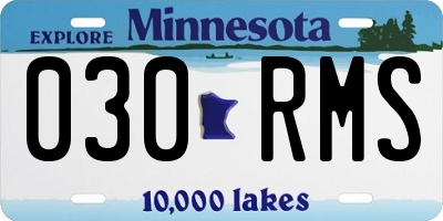 MN license plate 030RMS