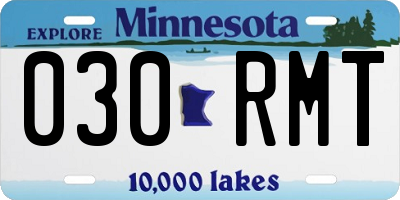 MN license plate 030RMT