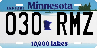 MN license plate 030RMZ