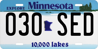 MN license plate 030SED