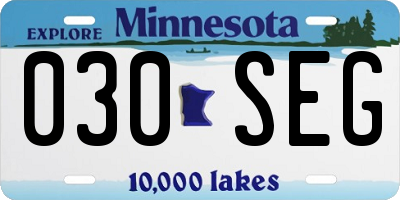 MN license plate 030SEG