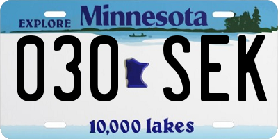 MN license plate 030SEK