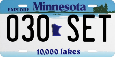 MN license plate 030SET
