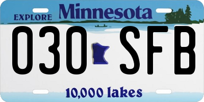 MN license plate 030SFB