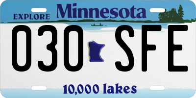 MN license plate 030SFE