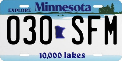 MN license plate 030SFM