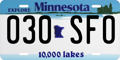MN license plate 030SFO