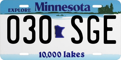 MN license plate 030SGE