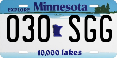 MN license plate 030SGG