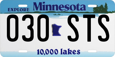 MN license plate 030STS