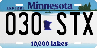 MN license plate 030STX