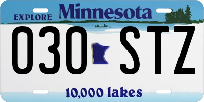MN license plate 030STZ
