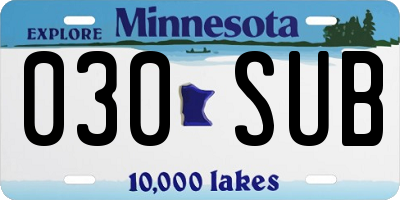 MN license plate 030SUB