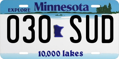 MN license plate 030SUD