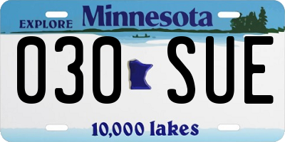 MN license plate 030SUE