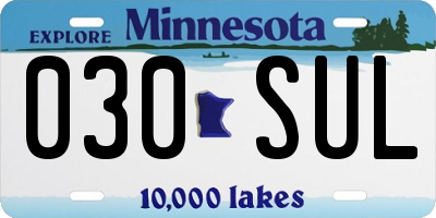 MN license plate 030SUL