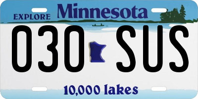 MN license plate 030SUS