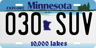 MN license plate 030SUV
