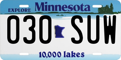 MN license plate 030SUW