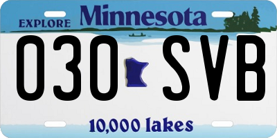 MN license plate 030SVB