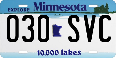 MN license plate 030SVC