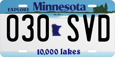 MN license plate 030SVD
