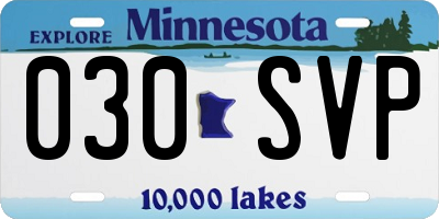 MN license plate 030SVP