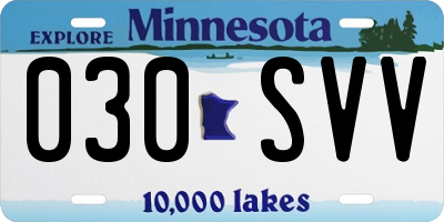 MN license plate 030SVV
