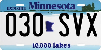 MN license plate 030SVX
