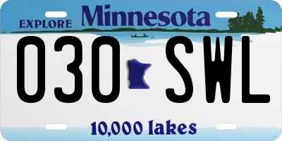 MN license plate 030SWL