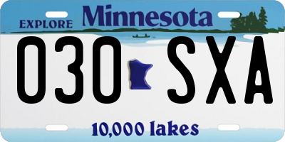 MN license plate 030SXA