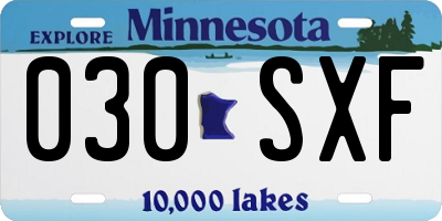 MN license plate 030SXF