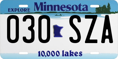 MN license plate 030SZA