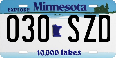 MN license plate 030SZD