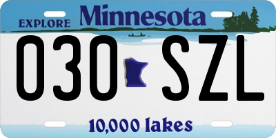 MN license plate 030SZL