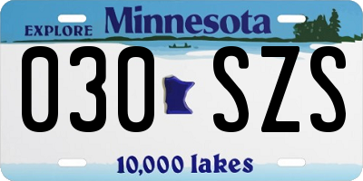 MN license plate 030SZS