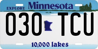 MN license plate 030TCU