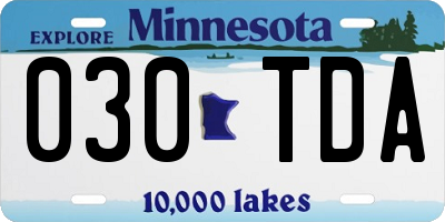 MN license plate 030TDA