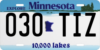 MN license plate 030TIZ