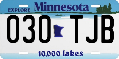 MN license plate 030TJB