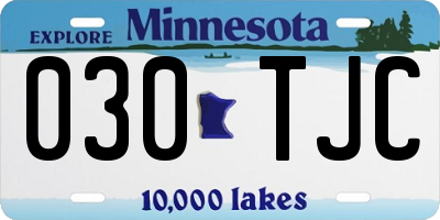 MN license plate 030TJC