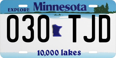 MN license plate 030TJD