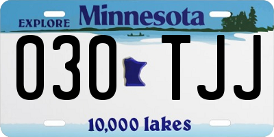 MN license plate 030TJJ