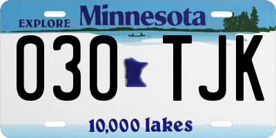 MN license plate 030TJK