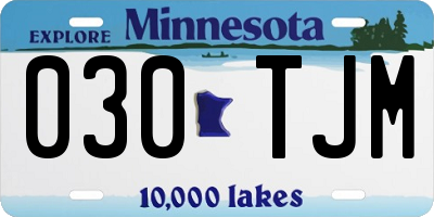 MN license plate 030TJM