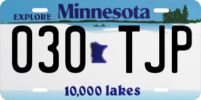MN license plate 030TJP