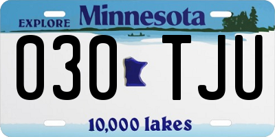 MN license plate 030TJU